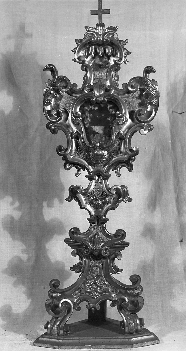 reliquiario - a ostensorio, serie - ambito parmense (metà sec. XVIII)