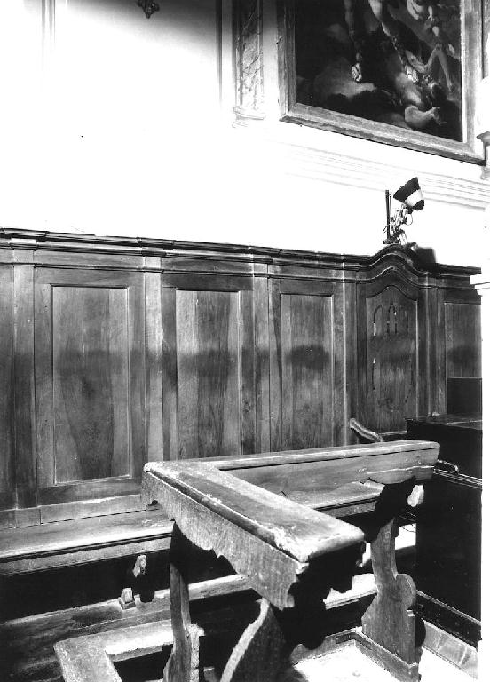 stalli del coro - ambito piacentino (fine/inizio secc. XVIII/ XIX)