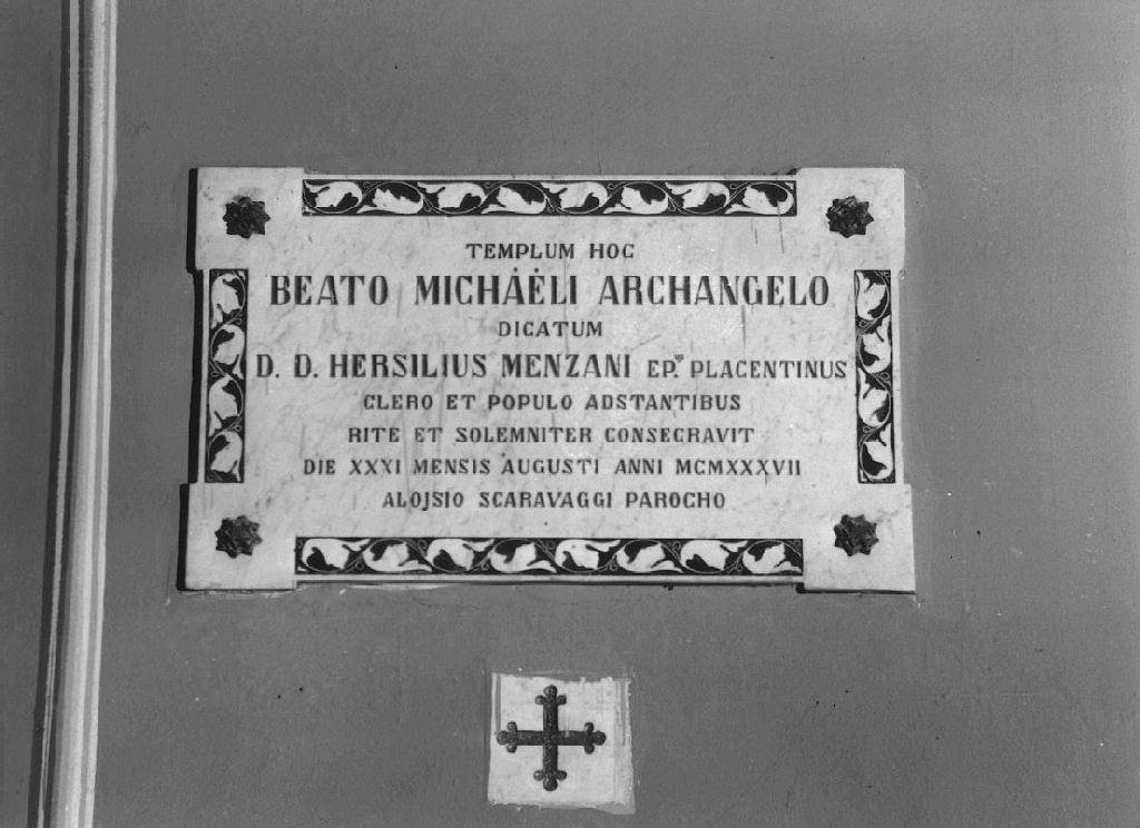 lapide commemorativa - ambito piacentino (sec. XX)