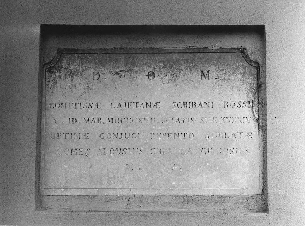 lapide commemorativa - ambito piacentino (sec. XIX)