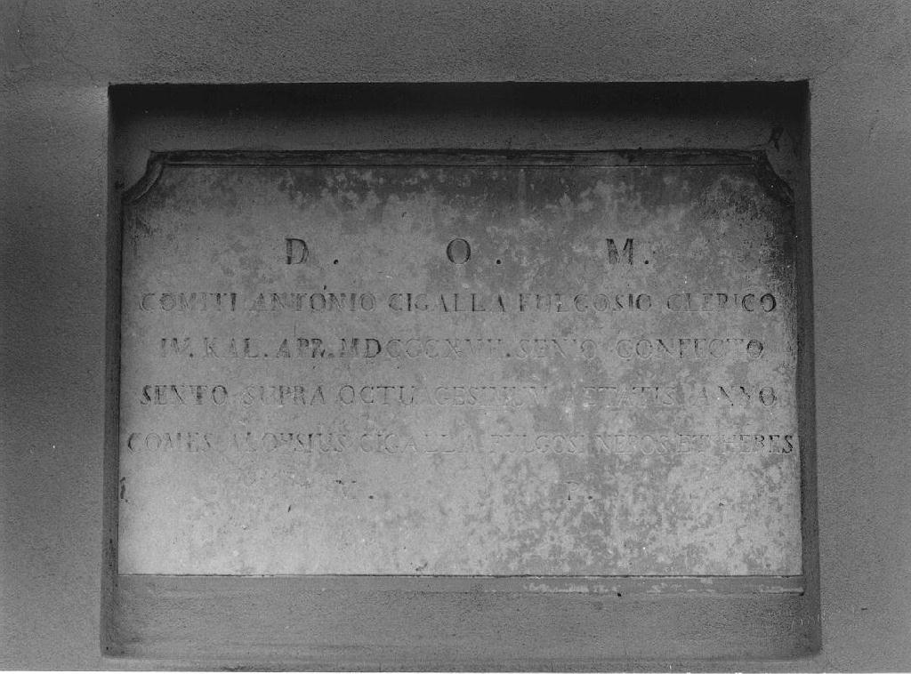 lapide commemorativa - ambito piacentino (sec. XIX)