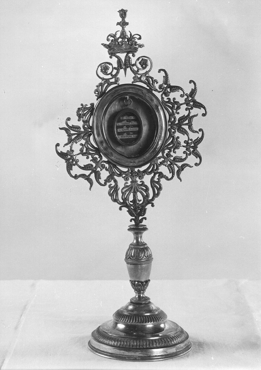 reliquiario - a ostensorio - ambito piacentino (seconda metà sec. XIX)