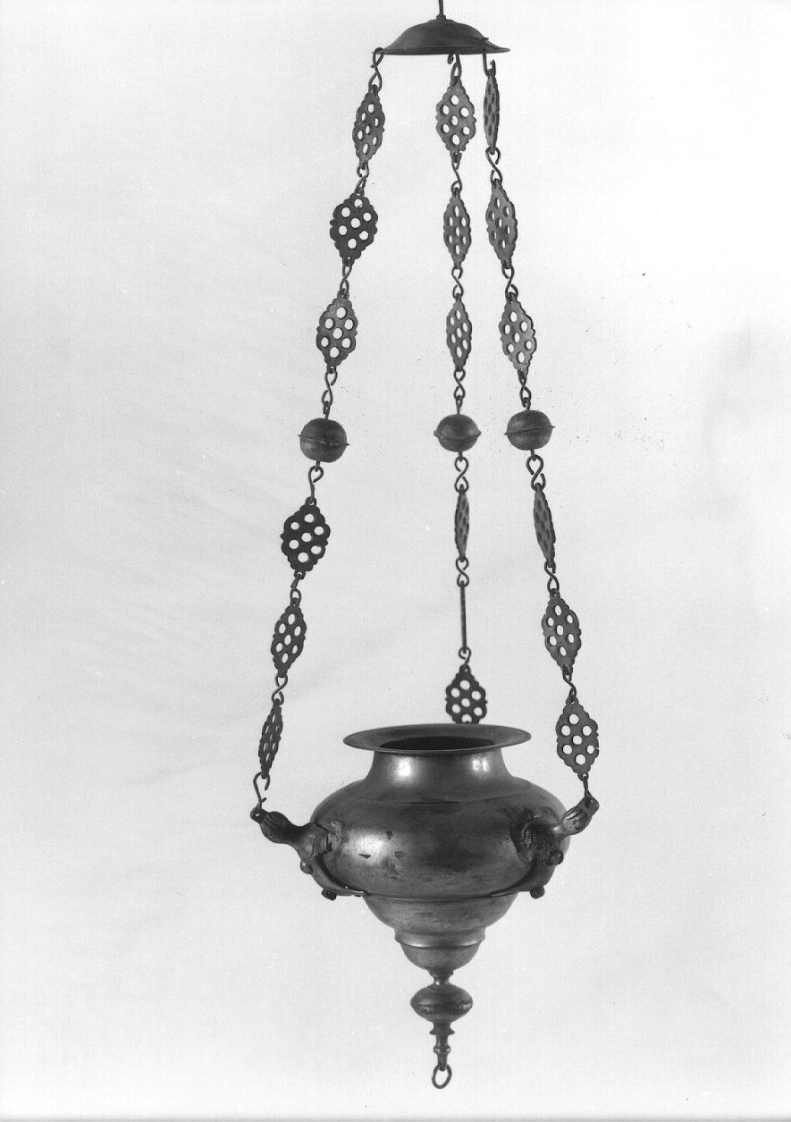 lampada pensile, serie - produzione italiana (seconda metà sec. XIX)