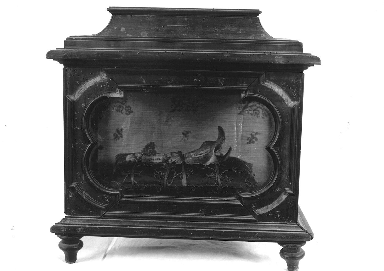 reliquiario a teca - a urna, serie - ambito piacentino (sec. XVIII)