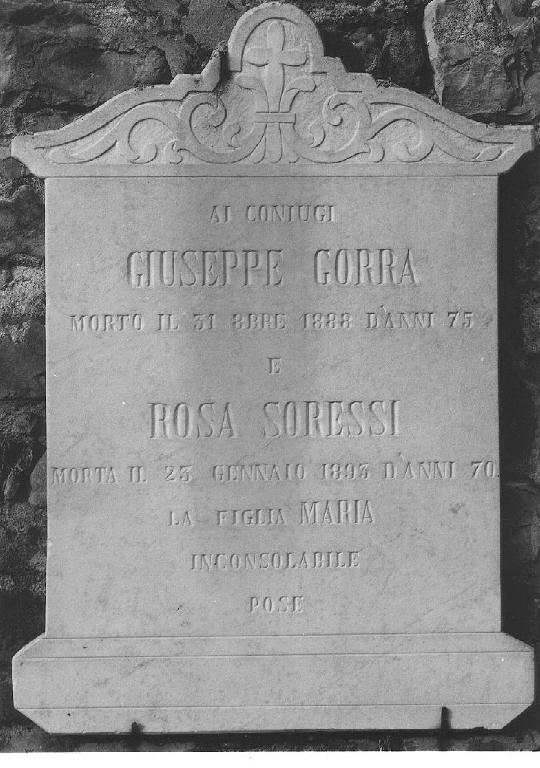 lapide commemorativa - ambito piacentino (sec. XIX)