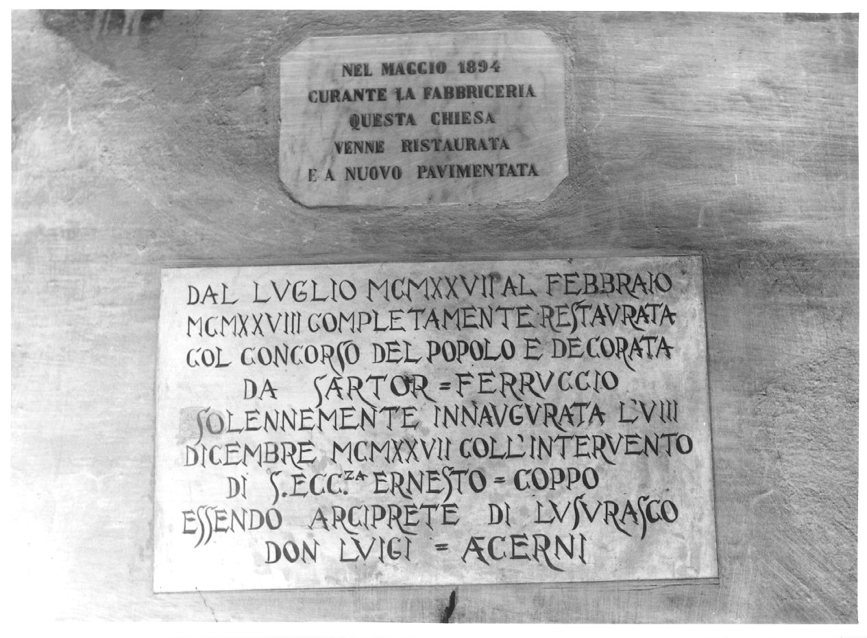 lapide commemorativa, serie - ambito piacentino (sec. XIX, sec. XX)
