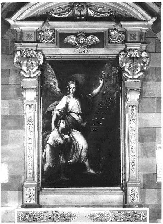 Angelo che indica la scala del Paradiso (dipinto) di Nuvolone Panfilo (primo quarto sec. XVII)