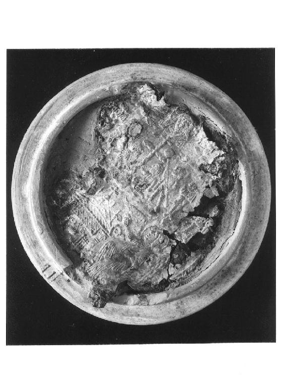 ampolla, frammento - ambito longobardo (seconda metà sec. VI)