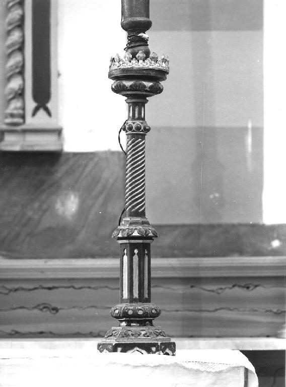 candeliere d'altare, serie - ambito piacentino (fine sec. XIX)