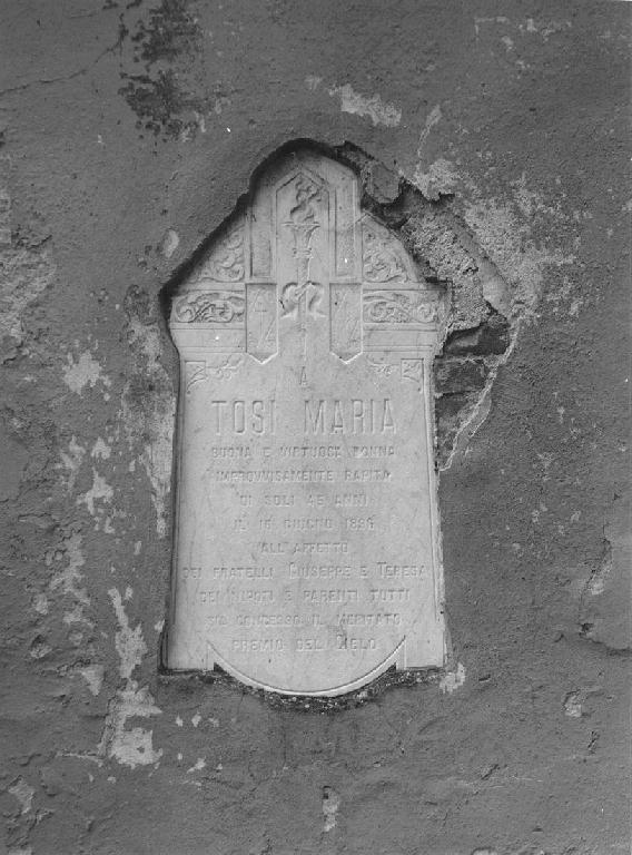 lapide - ambito piacentino (fine sec. XIX)