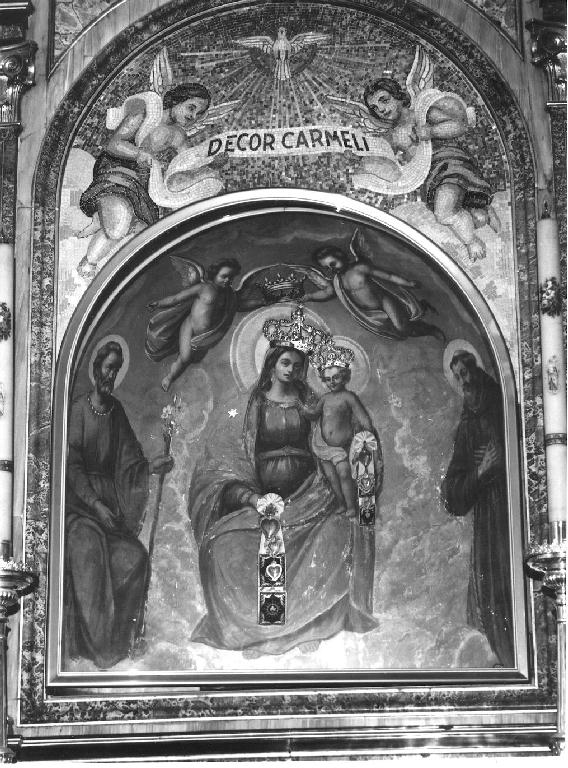 Madonna con Bambino, San Giuseppe e San Francesco d'Assisi (dipinto) - ambito emiliano (seconda metà sec. XVII)