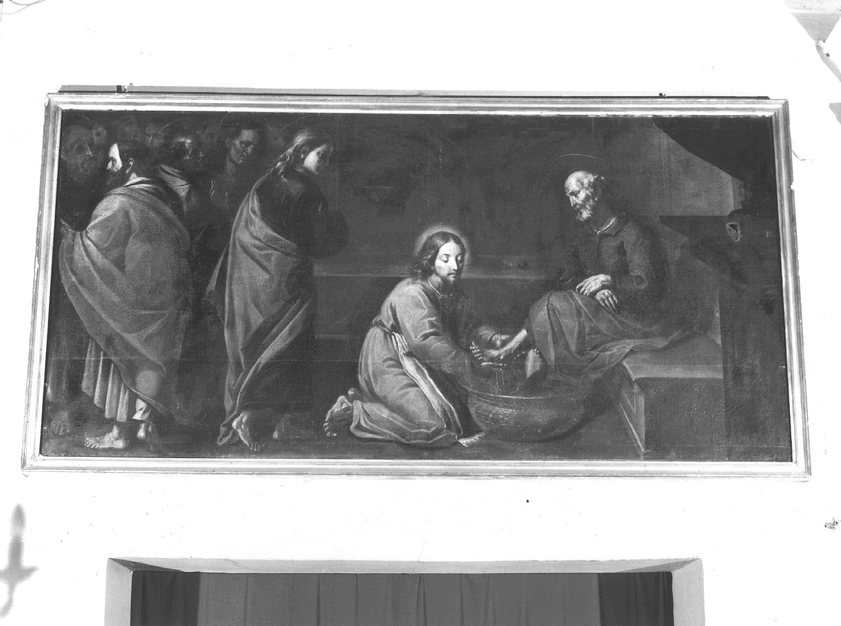 Cristo lava i piedi degli apostoli (dipinto) - ambito emiliano (prima metà sec. XVII)