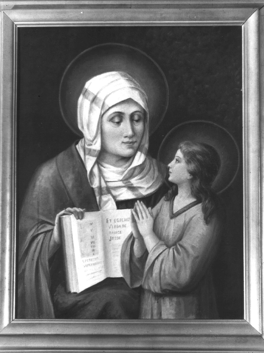 Educazione di Maria Vergine (dipinto) di Sidoli Giuseppe (sec. XX)