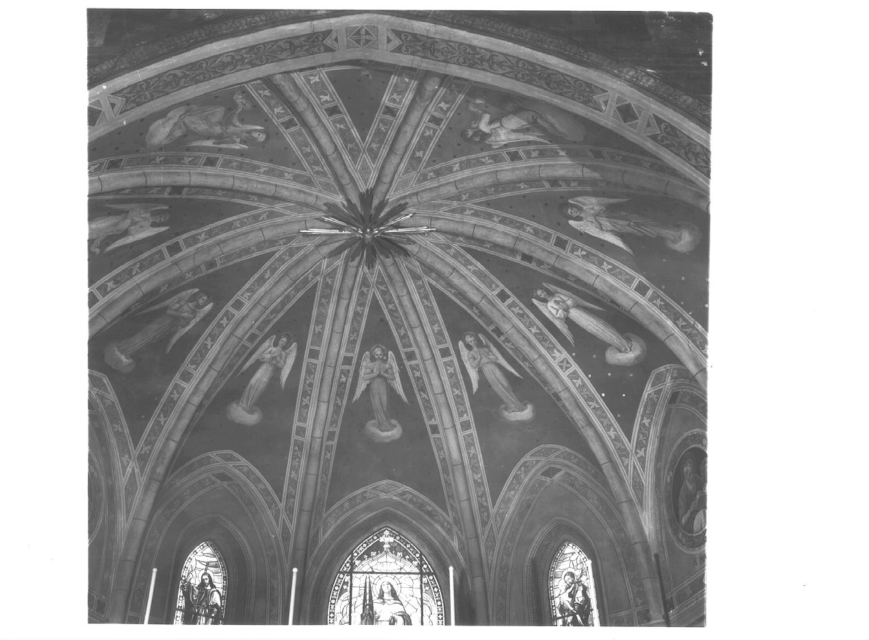 Angeli; Motivi decorativi geometrici e vegetali (dipinto) di Aspetti Alberico, Bossi Alberico (sec. XX)