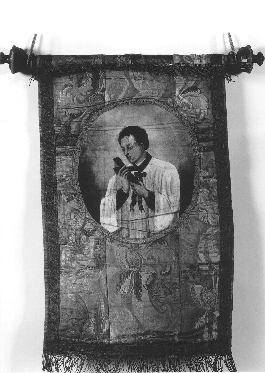 San Luigi Gonzaga (stendardo processionale) - manifattura italiana, ambito piacentino (prima metà sec. XVIII, sec. XIX)