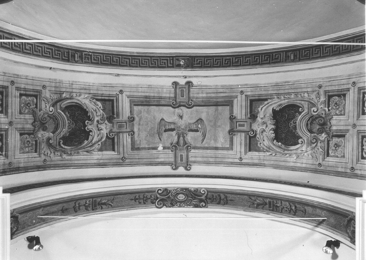 Agnus Dei; Motivi decorativi a cassettoni; Pellicano (dipinto) - ambito piacentino (prima metà sec. XX)