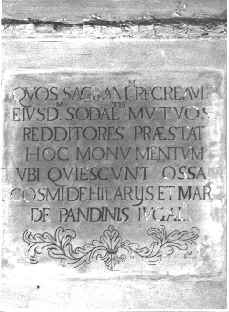 lapide tombale - ambito piacentino (seconda metà sec. XVI)