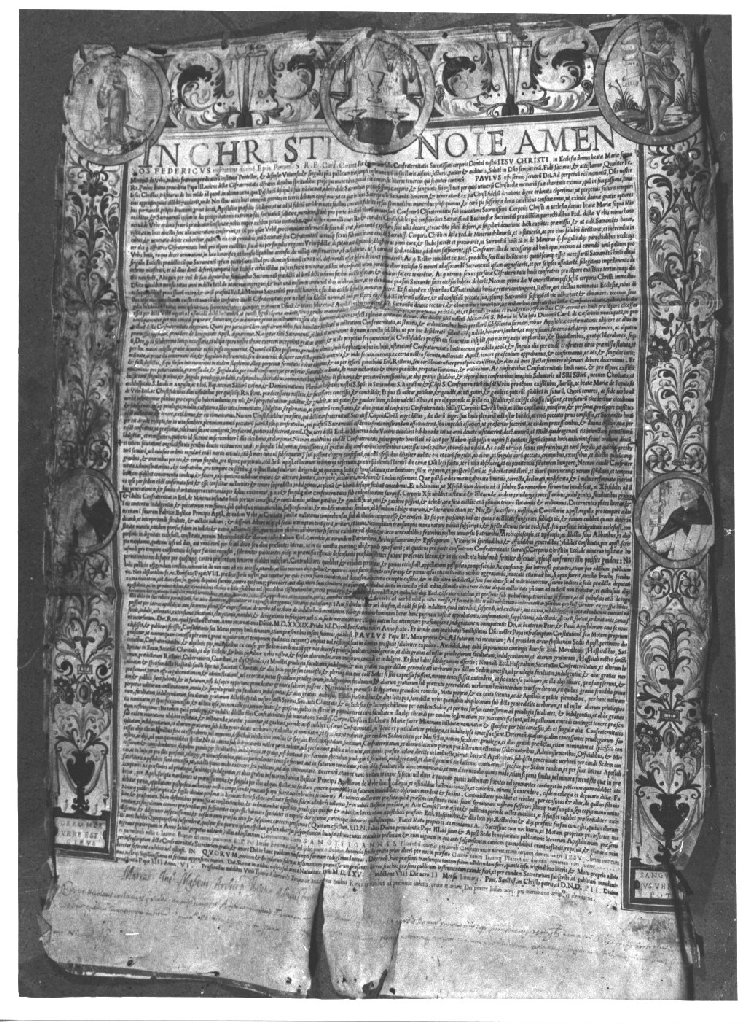 motivi decorativi a girali con Simboli della Passione (dipinto) - ambito romano (sec. XVI)