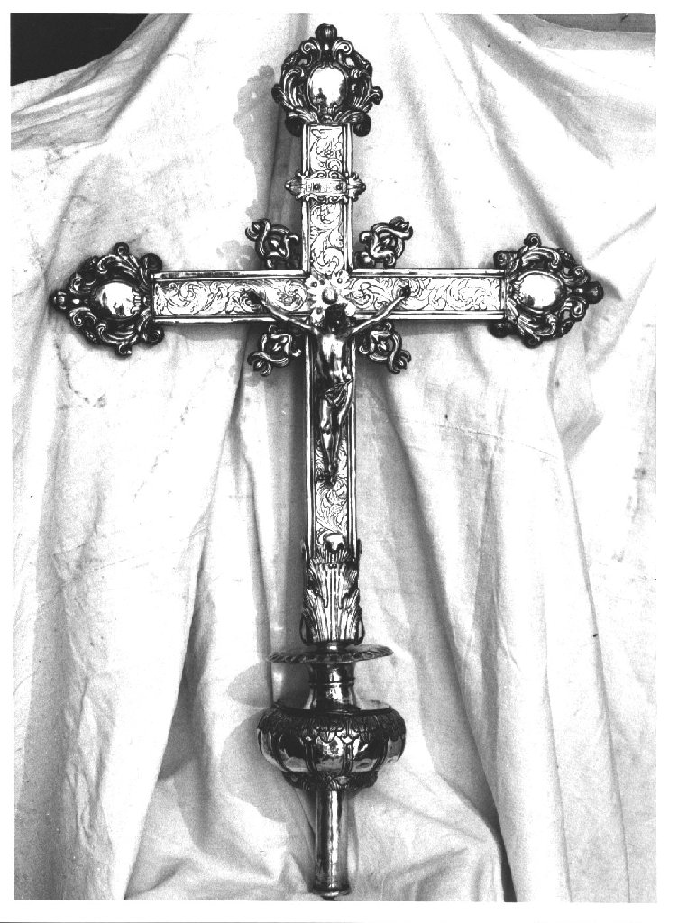 croce processionale, elemento d'insieme - ambito lombardo (seconda metà sec. XVII)