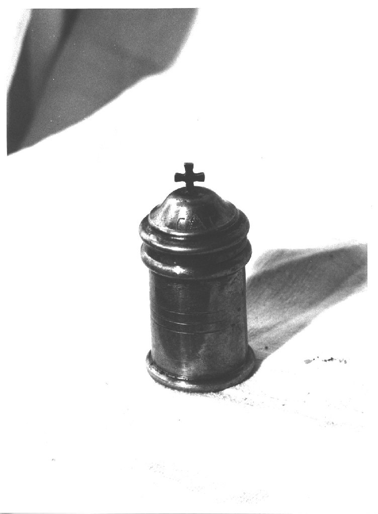 vasetti per oli santi, elemento d'insieme - bottega piacentina (prima metà sec. XIX)