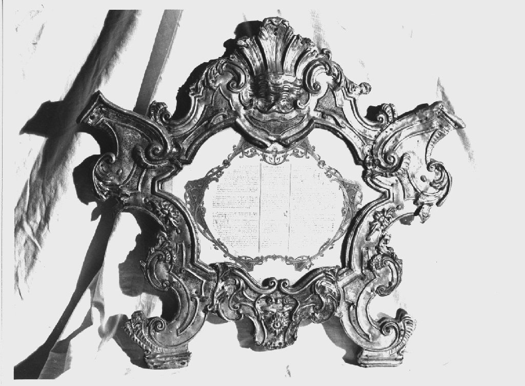 cartagloria, elemento d'insieme - bottega parmense-piacentina (prima metà sec. XVIII)