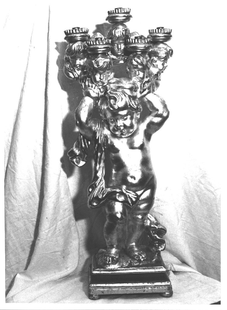 candelabro, elemento d'insieme - ambito parmense-piacentino (prima metà sec. XVIII)