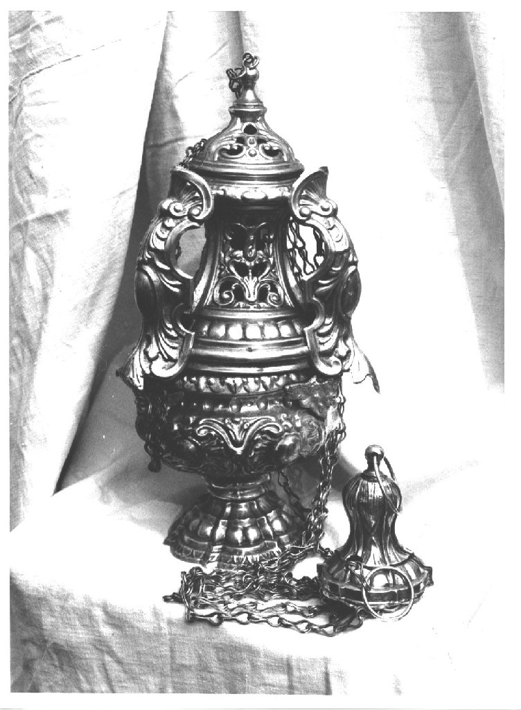 turibolo, elemento d'insieme - bottega piacentina (ultimo quarto sec. XIX)