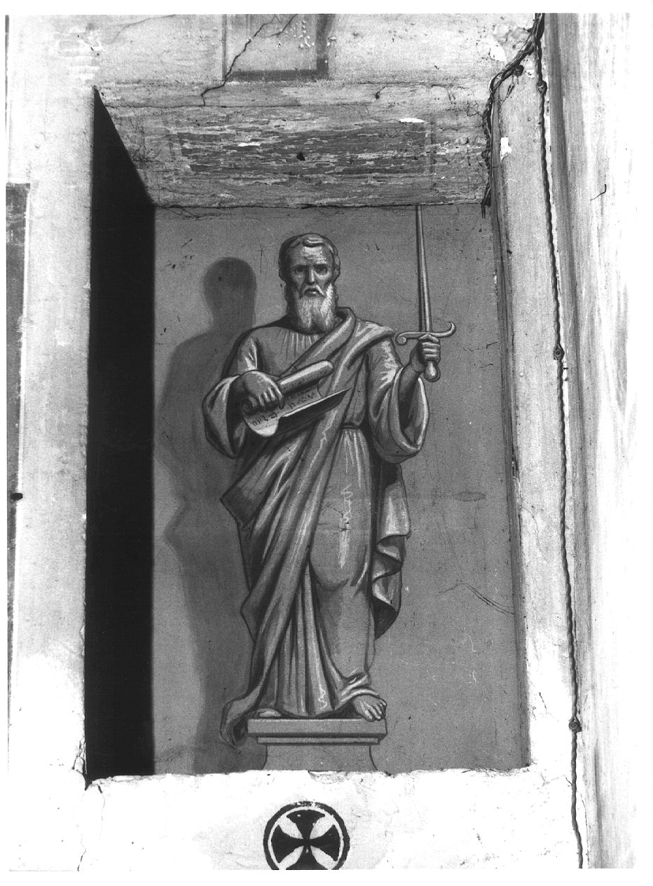 quadratura architettonica; San Paolo; San Pietro (decorazione pittorica) - ambito piacentino (primo quarto sec. XVIII)