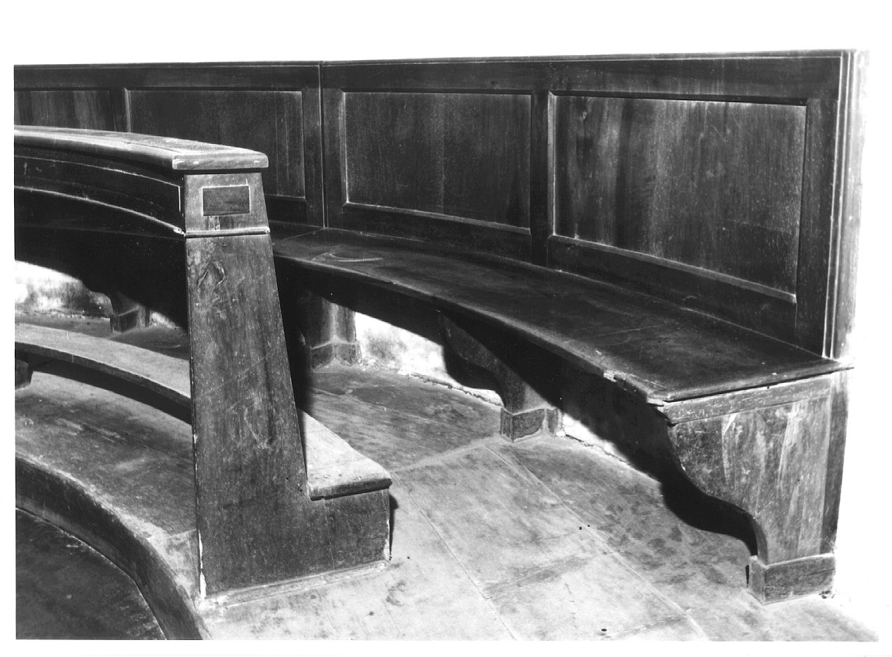 stalli del coro, insieme - ambito piacentino (seconda metà sec. XIX)