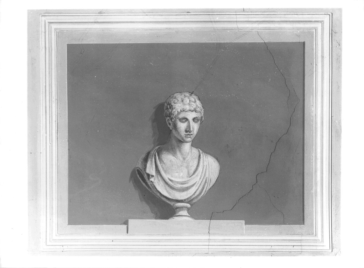 busto maschile (decorazione pittorica, complesso decorativo) di Ercole Giovanni Battista (bottega) (fine sec. XVIII)