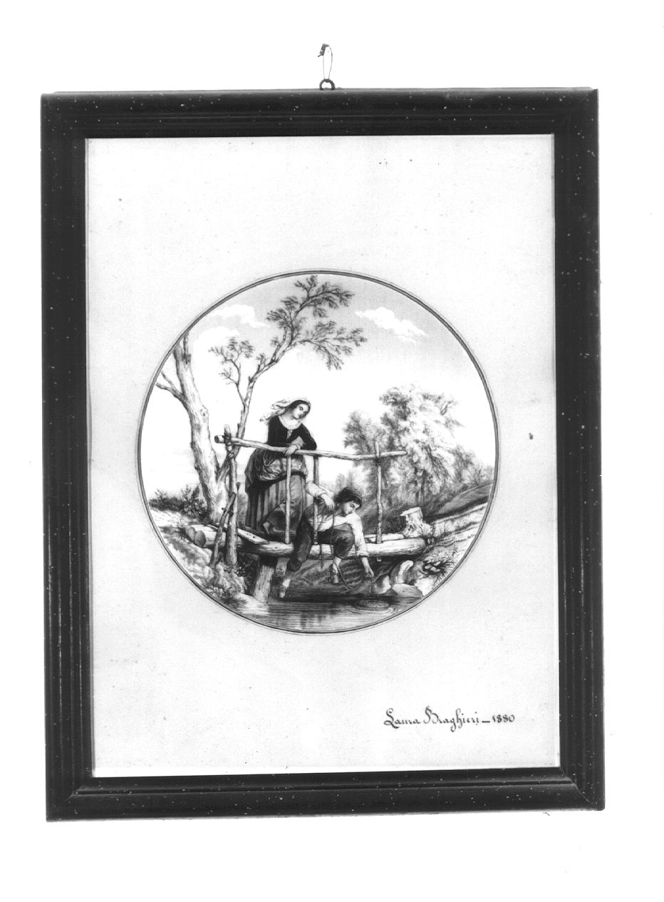 paesaggio (dipinto) di Braghieri Laura (sec. XIX)