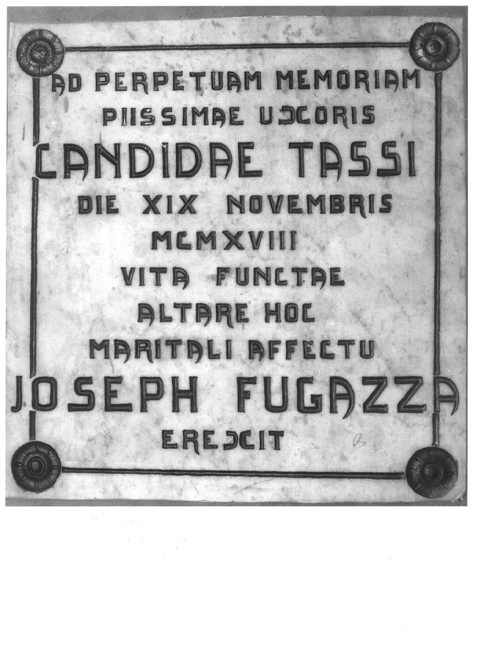 lapide commemorativa - ambito piacentino (sec. XX)