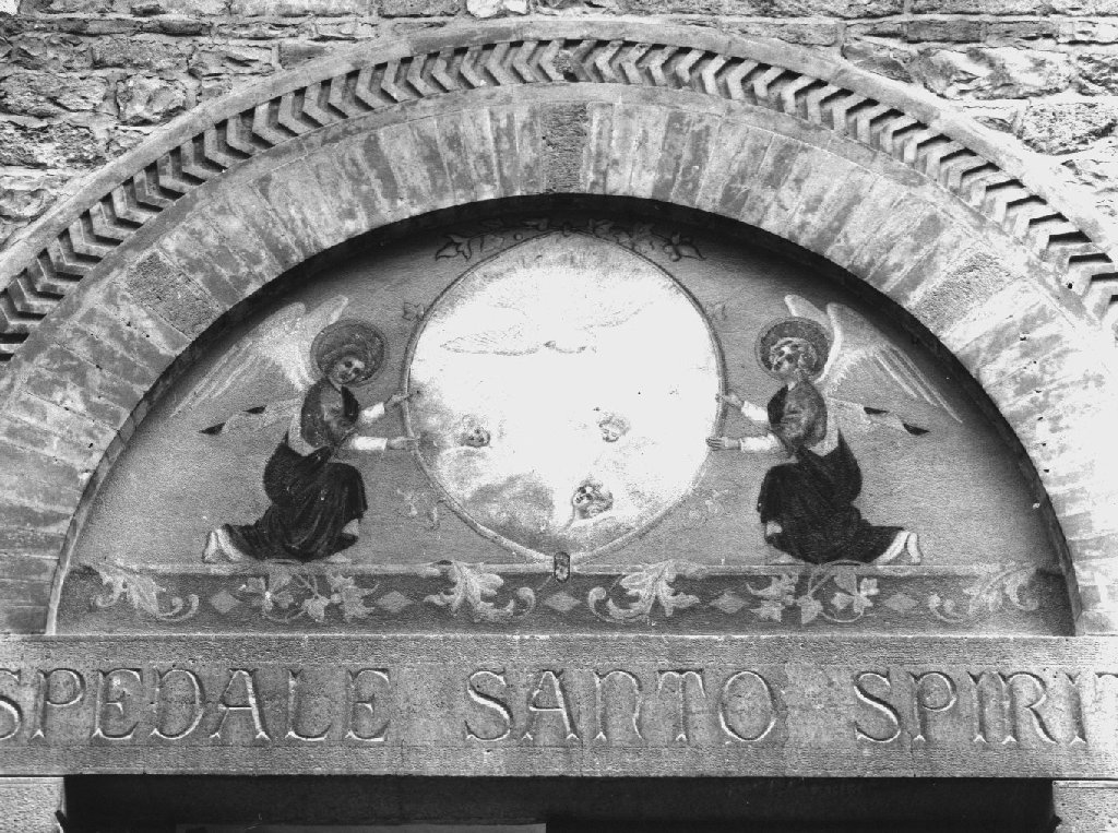 colomba dello Spirito Santo tra angeli (dipinto, opera isolata) - ambito piacentino (prima metà sec. XX)