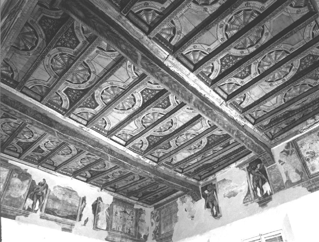 soffitto a cassettoni, complesso decorativo - ambito emiliano (sec. XVI)