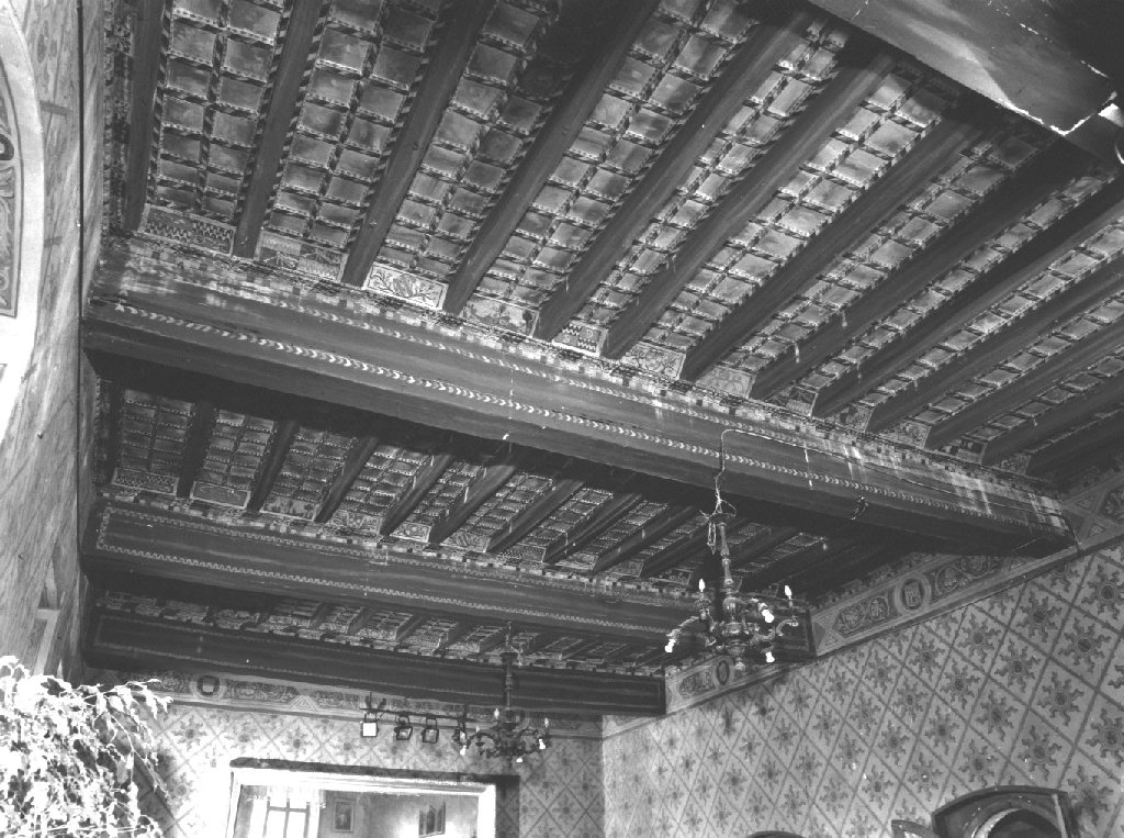 soffitto a cassettoni, complesso decorativo - ambito piacentino (sec. XIX)