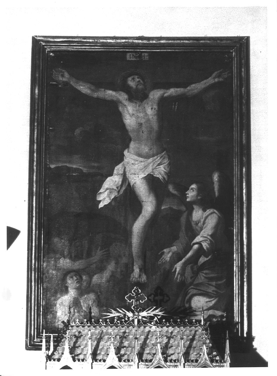 Gesù crocifisso con angelo ed anime purganti (dipinto) - ambito cremonese (sec. XVIII)