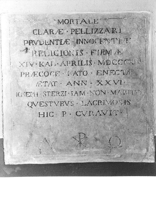 lapide tombale - ambito emiliano-lombardo (sec. XIX)