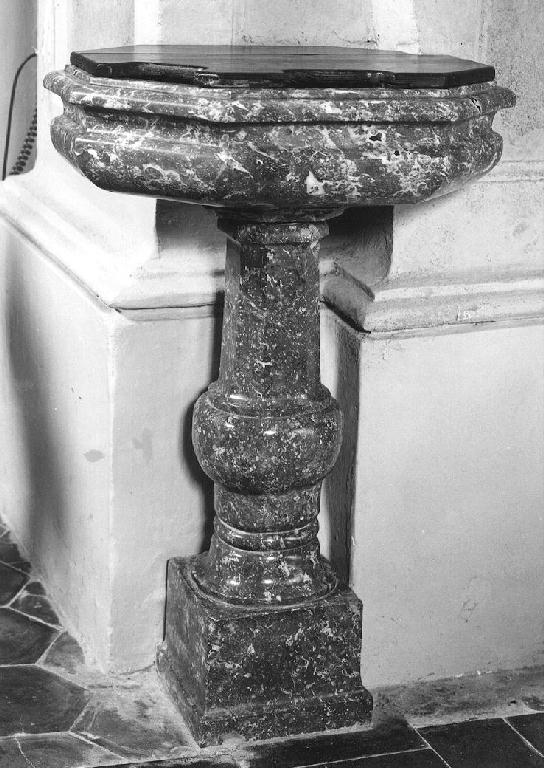 acquasantiera - a fusto, serie - ambito cremonese (sec. XVIII)