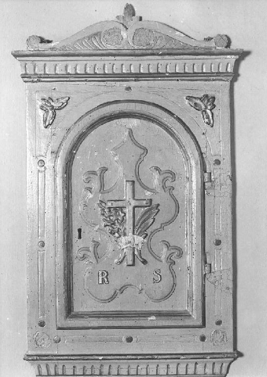 anta di armadietto per oli santi, serie - ambito piacentino (sec. XVIII)