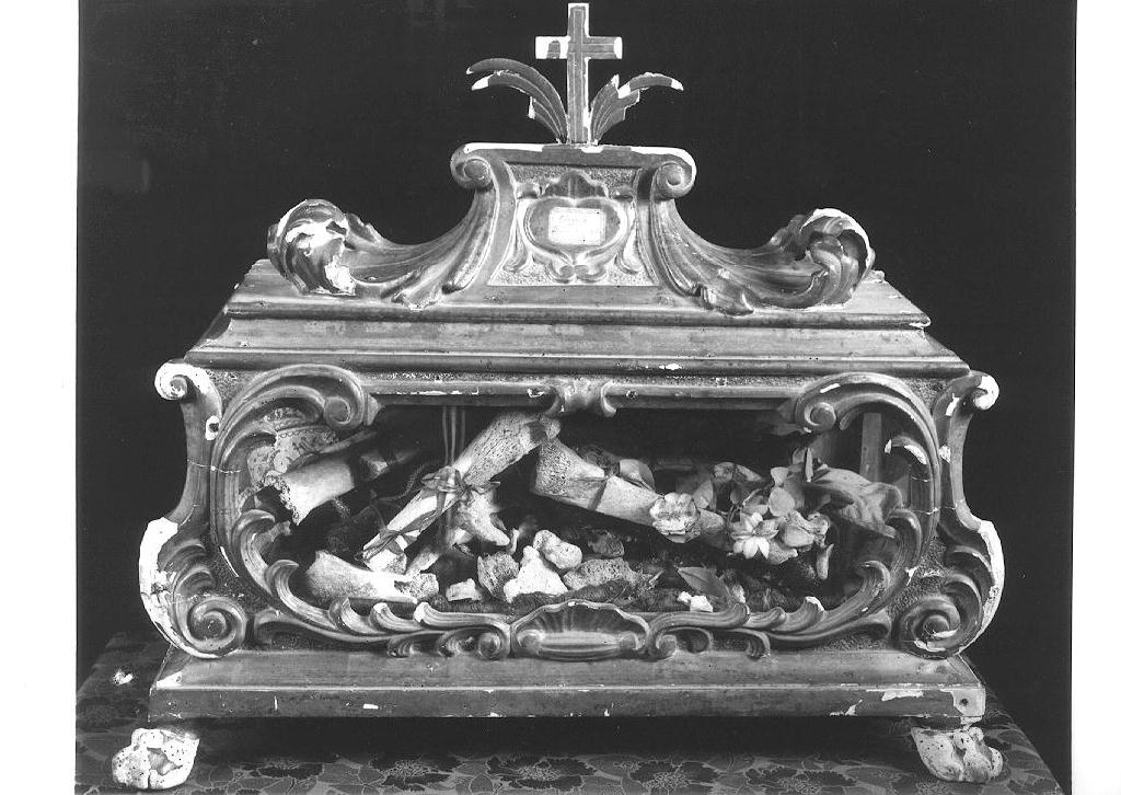 reliquiario a teca - a urna - ambito parmense-piacentino (sec. XIX)