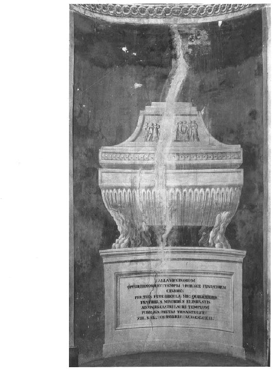 finto sepolcro marmoreo (dipinto) - ambito piacentino (sec. XIX)