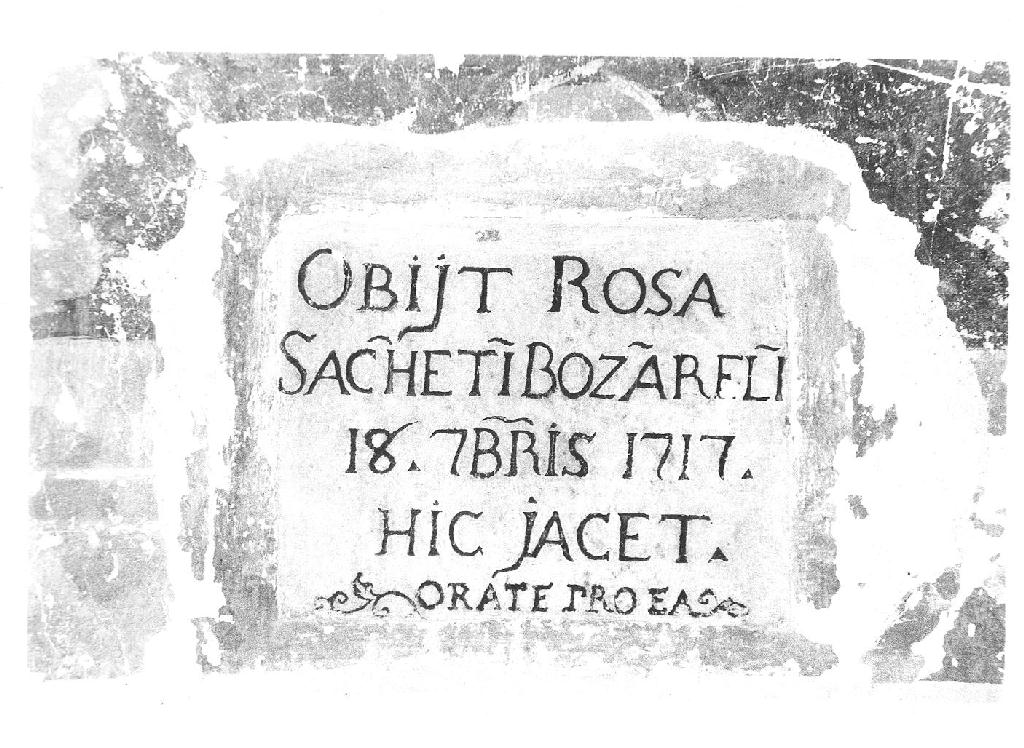 lapide tombale - ambito piacentino (sec. XVIII)