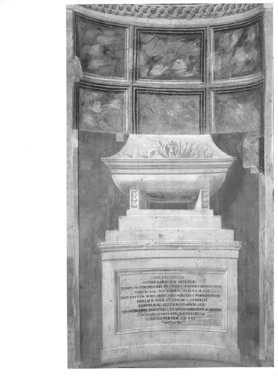 finto sepolcro marmoreo (dipinto) - ambito piacentino (sec. XIX)