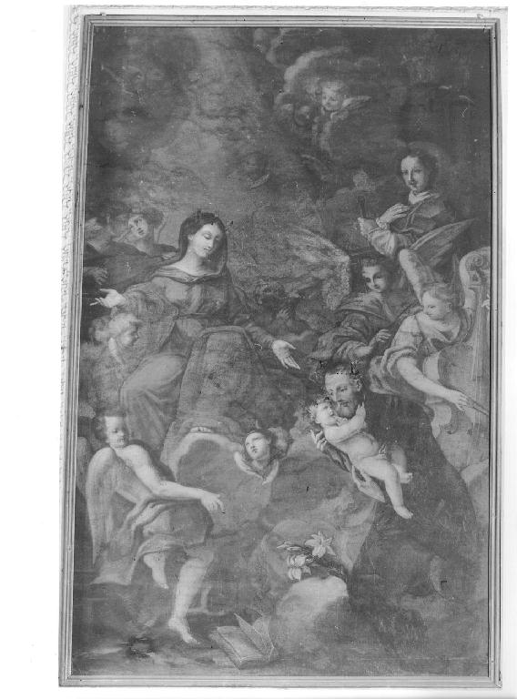 Madonna con Bambino e San Gaetano da Thiene (dipinto) di Moia Giovanni Antonio (prima metà sec. XVIII)