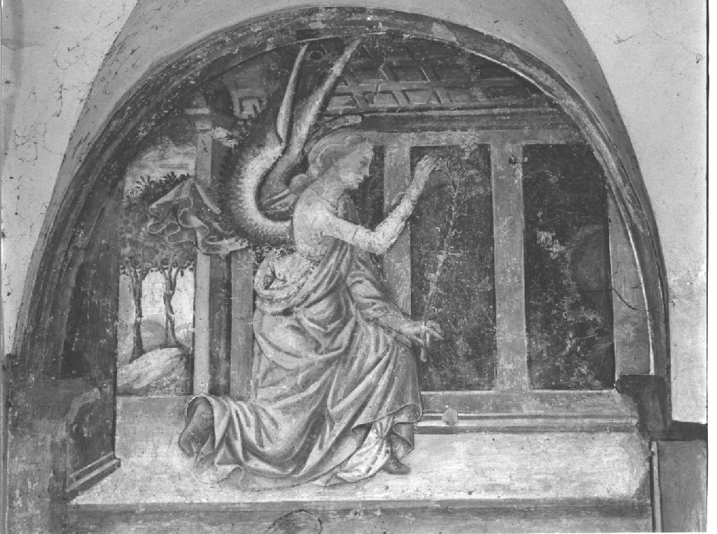 S. Gabriele Arcangelo annunciante (dipinto, complesso decorativo) - ambito piacentino (fine sec. XV)