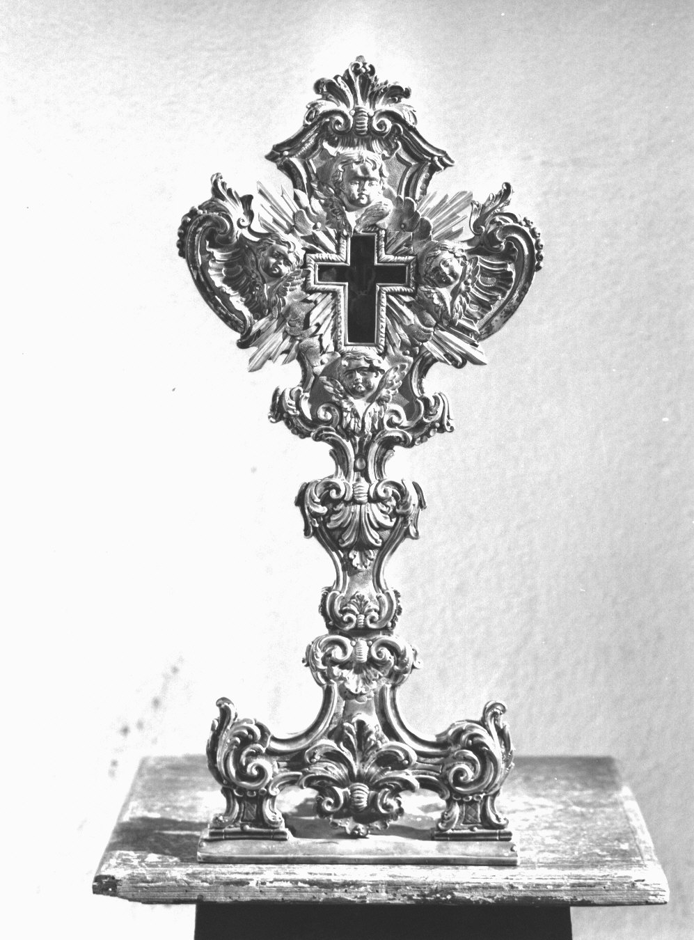 reliquiario - a croce, opera isolata - manifattura piacentina (sec. XVIII)