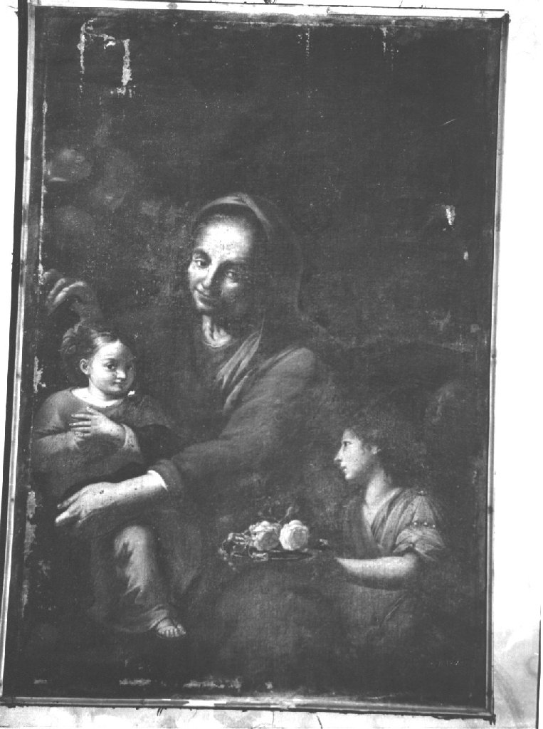 Sant'Anna con Maria Vergine Bambina e un angelo (dipinto, opera isolata) - ambito piacentino (sec. XVIII)