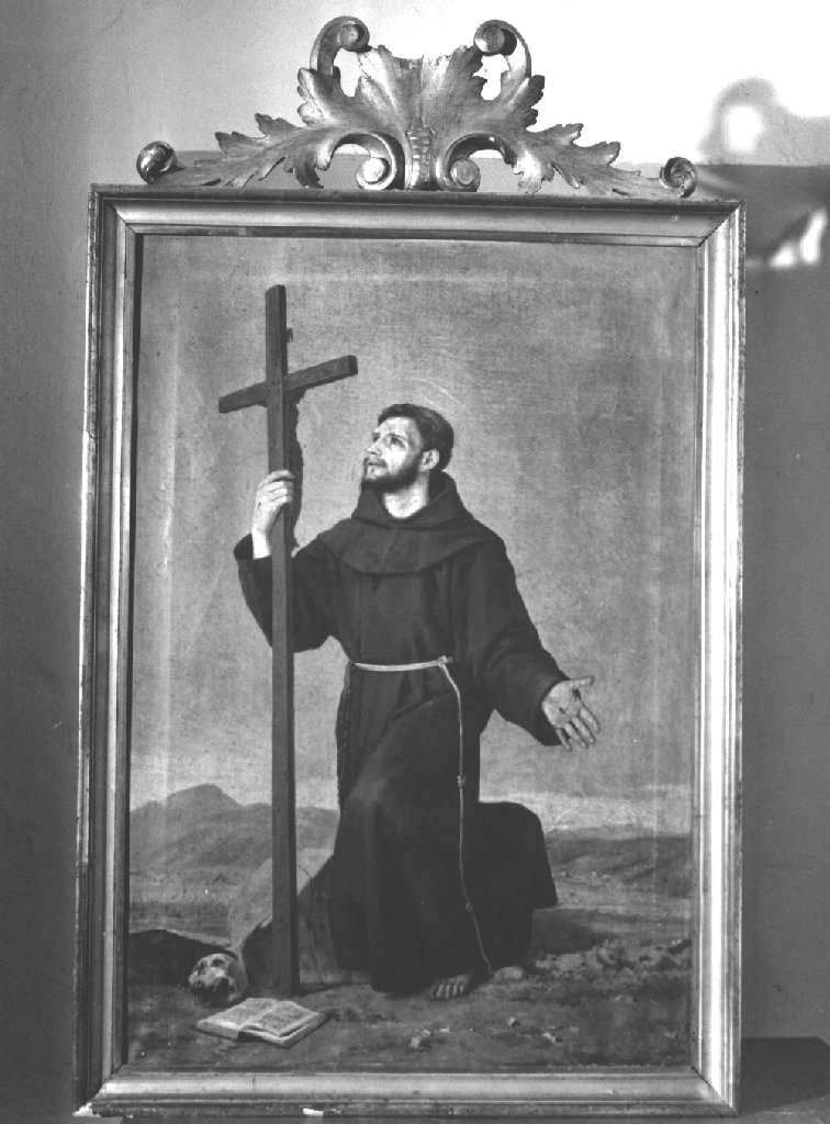 San Francesco d'Assisi in preghiera (dipinto, opera isolata) di Perinetti Emilio (sec. XIX)