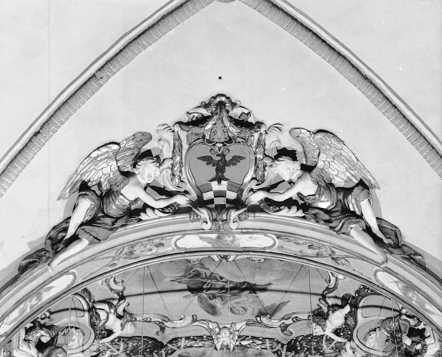 Angeli reggistemma (decorazione plastica) di Reti Domenico, Reti PIetro (sec. XVII)