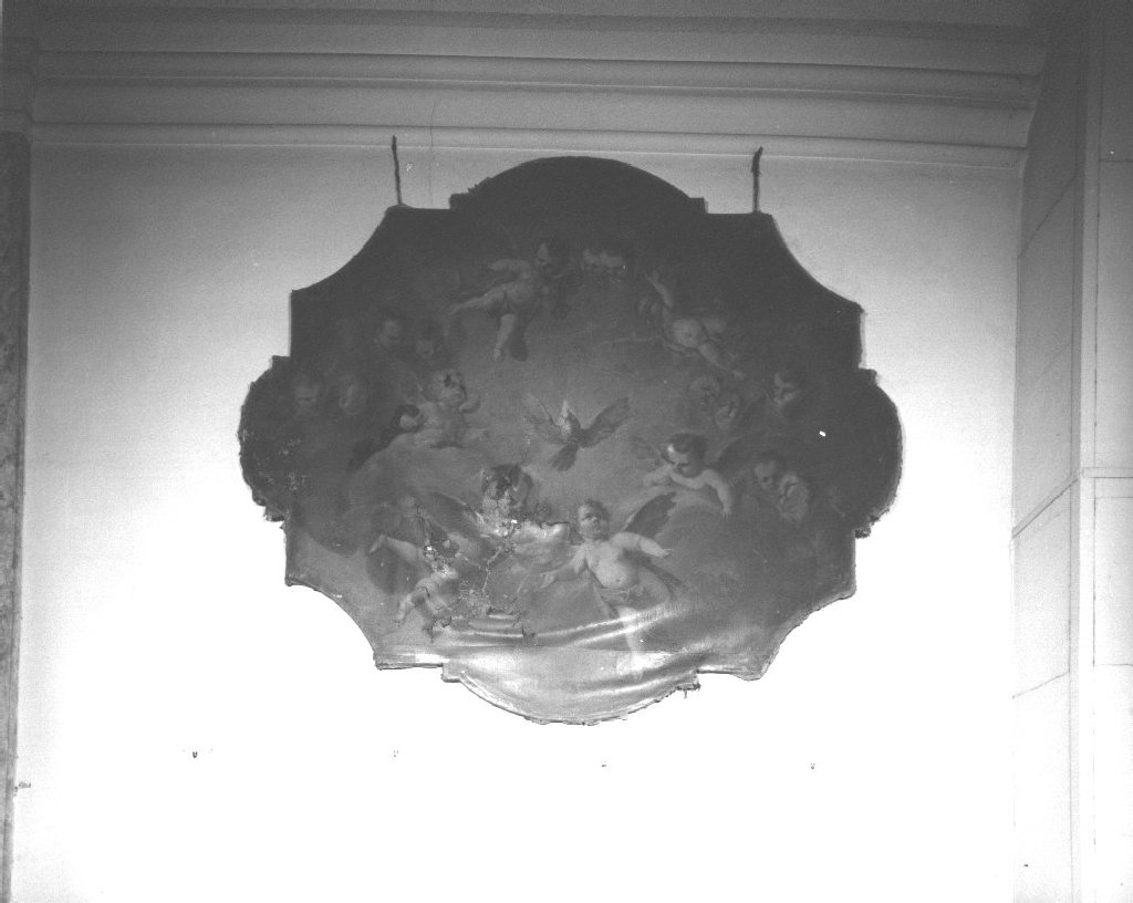 Colomba dello Spirito Santo e cherubini (cielo di baldacchino) di Mussi Luigi (attribuito) (prima metà sec. XVIII)